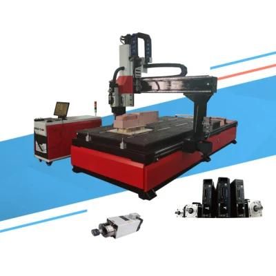 2021 3D Wood Sofa Chair Table Back Leg Carving Rotary Multi Head CNC Router 4 Axis Multi Head CNC Router