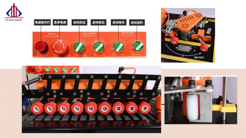 Woodworking Automatic Feed Edge Sealing Trimming Machine Glue Paint Free Board Straight Automatic Edge Banding Machine end cutting cabinet door edging bander