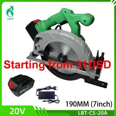 Electric Cordless Brushless Circular Saw Copper Motor Double-Lock Multifunction Angle-Adjustment