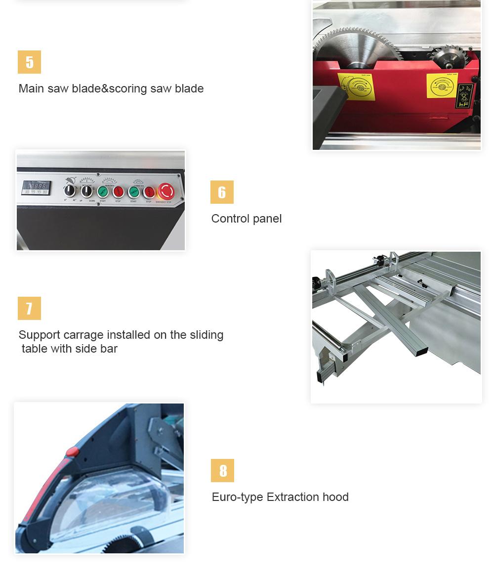 ZICAR MJ6132YIIIA woodworking wood plywood mdf cutting machine sliding table panel saw for sale