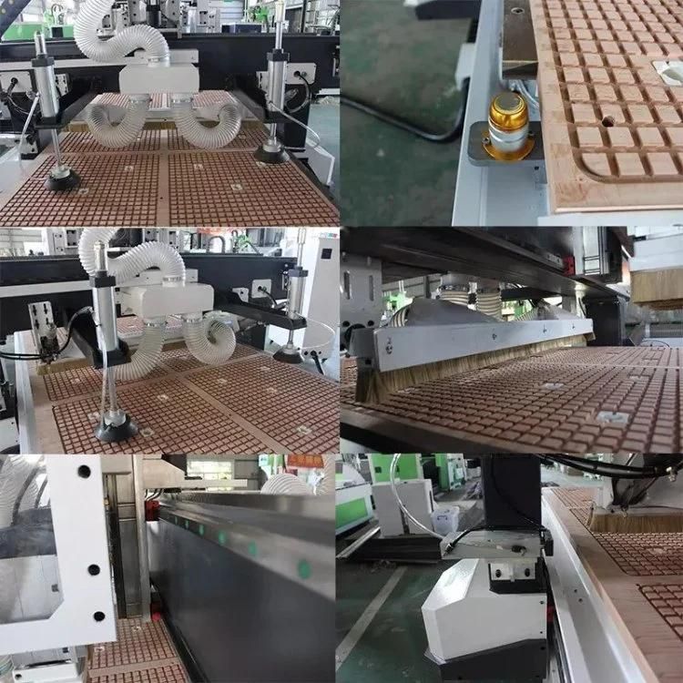 1325 Four Heads Wood Kitchen Cabinet Door Making CNC Router Machine