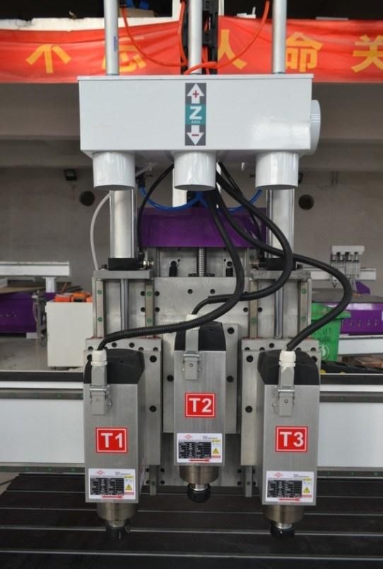 1325 2030 CNC Machine Pneumatic Cylider 3 Spindles for Wood Cabinet