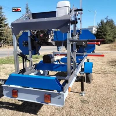 Movable Wood Cutting Machine Timber Log Saw with Trailer