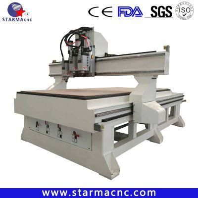 1325 1300X2500mm 4X8 Furniture Door Making Atc CNC Router with 3 Spindles