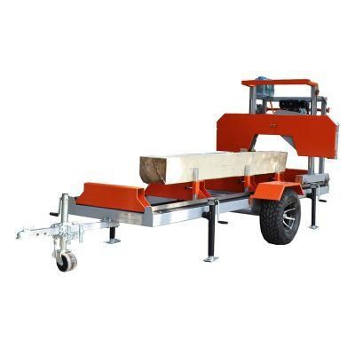 Hydraulic Horizontal Portable Wood Production Line Gasoline Sawmill in Saw Machine