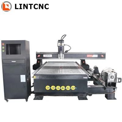 Wood Processing Steel 1325 CNC Milling Machine Wood Router Copper Woodworking 3D 4 Axis Vacuum Table Vacuum Cleaner 3kw DSP Mach3 Factory Sale