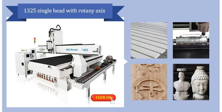 Jinan High Efficiency Independent Double-Head Wood Engraving CNC Router 1325 Woodworking Carving Machine for Furniture Industry