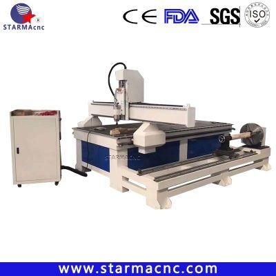 1300*2500mm Woodworking CNC Router Machine with 500mm Diameter Rotary