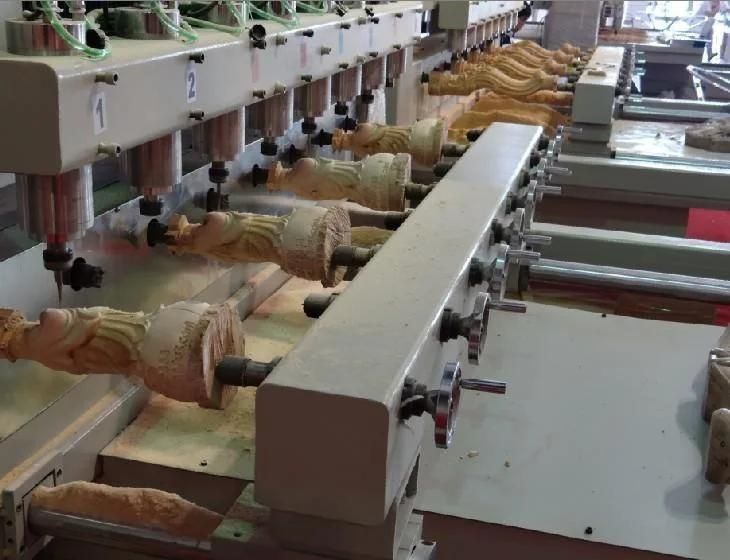 Multi Heads Wood CNC Router Machine with Rotary Attachment
