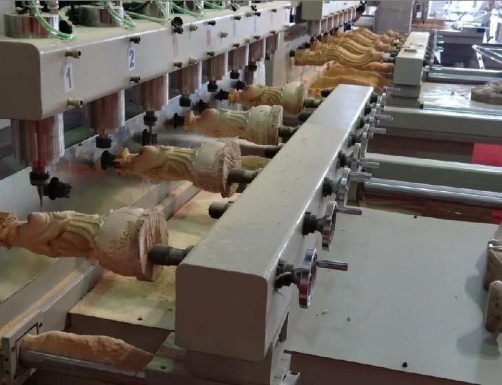 Multi Heads Wood CNC Router Machine with Rotary Attachment