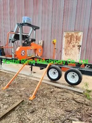 Wood Sawmill with Trailer Portable Mobile Horizontal Bandsaw