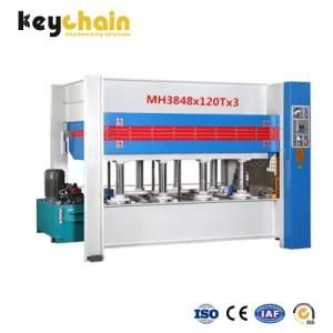 Woodworking 120tons Plywood Veneer Hydraulic Hot Press with PLC-HMI Programmed Control Mh3848X120tx3