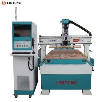 3D Wood Carving Machine Price 1325 1530 4*8FT Linear Tool Magazine Atc Wood Router CNC for Panel Furniture Metal Engraving Cutting Milling