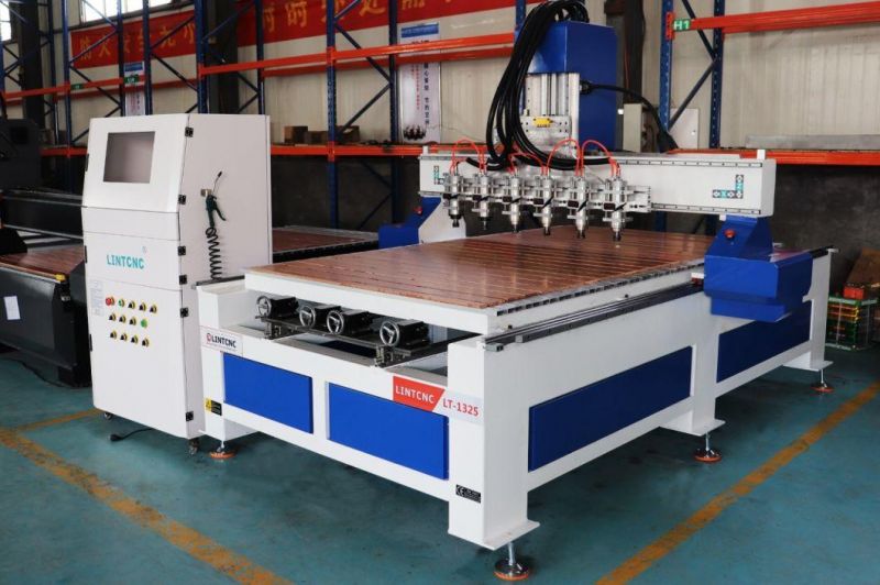 Multi Head 3D Woodworking Machine 4 Axis CNC Router for Wood Table Leg with 1.5kw/2.2kw Spindles