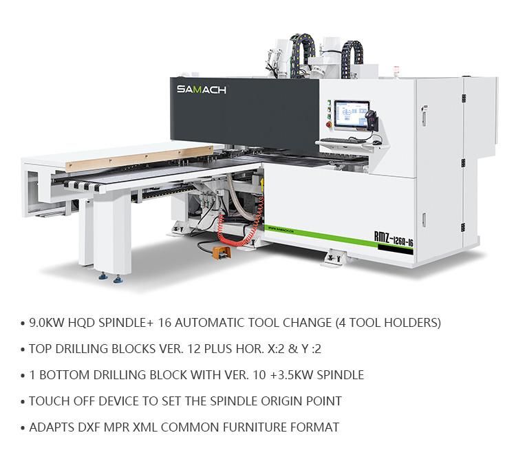 6 Drilling Heads Woodworking CNC Boring Machine