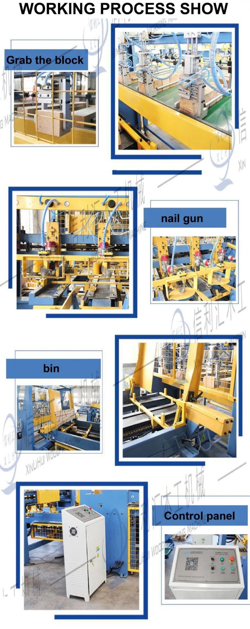 Pallet Piercing Machine Pier Block Bottom Plate Connection Machine Automatic Pallet Bottom Bar Machine Wooden Pallet Production Line