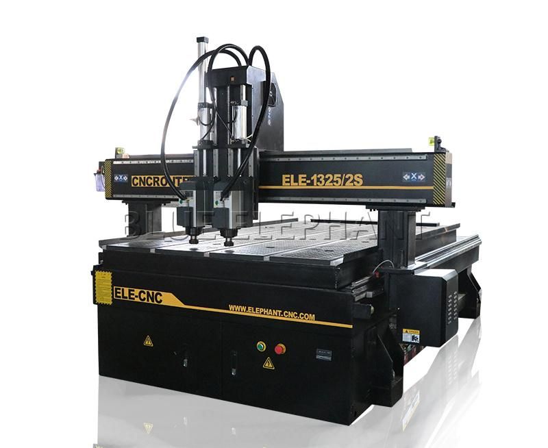 Multi Spindle CNC Wood Carving Machine, Two Heads CNC Router with Rotary