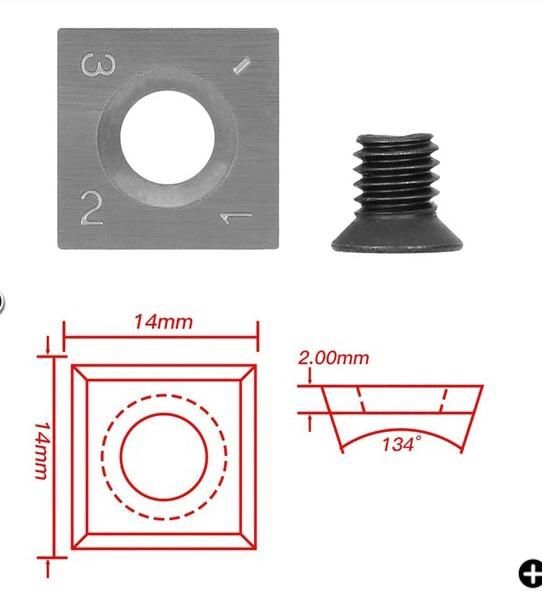 1 Set 10PCS Tungsten Carbide Insert and Screw for Hand-Held Woodworking Tool