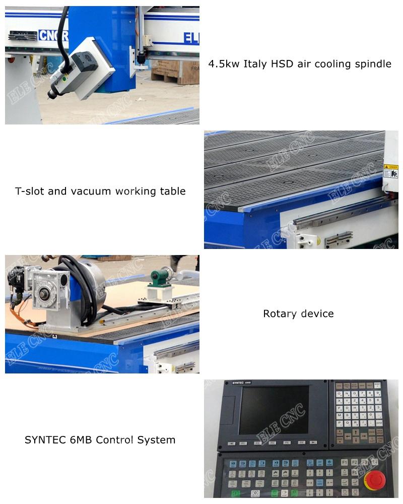 Jinan Blue Elephant 1530 4 Axis Woodworking Vacuum Bed CNC Router Machine