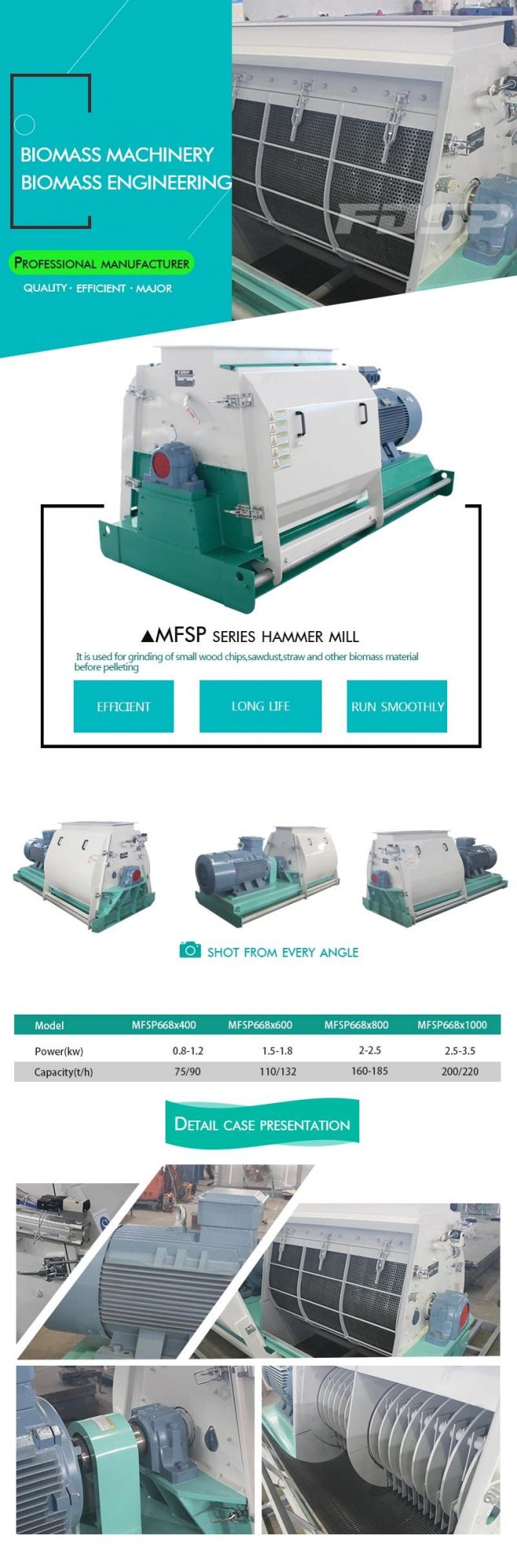 Factory Supply Professional Wood Crusher Hammer Mill Machine