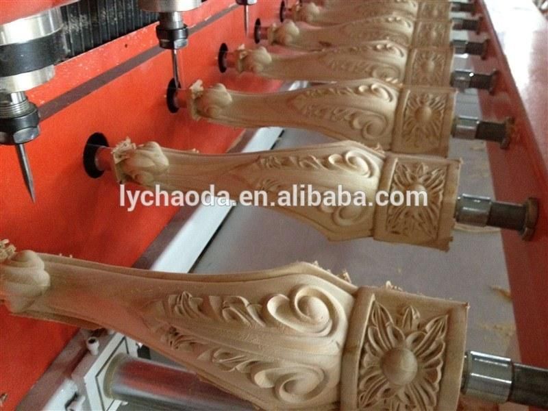 4, 6, 8, 10 Heads Rotary Woodworking CNC Router Carving Machine for Handrails Baluster Furniture Legs