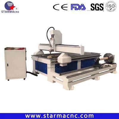China Factory 4axis 1325 Wood Door Engraving CNC Machine Furniture Wood Working CNC Router with Rotary Device