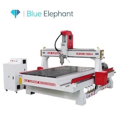 Jinan Blue Elephant 1325 Wood CNC Router Engraver Machine 4 Axis for Wood Stairs