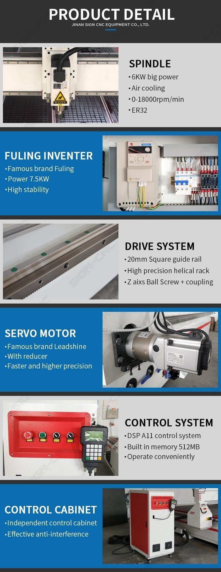 3 Axis Wood Router A2-1325 Equipped Servo Motor CNC Machine