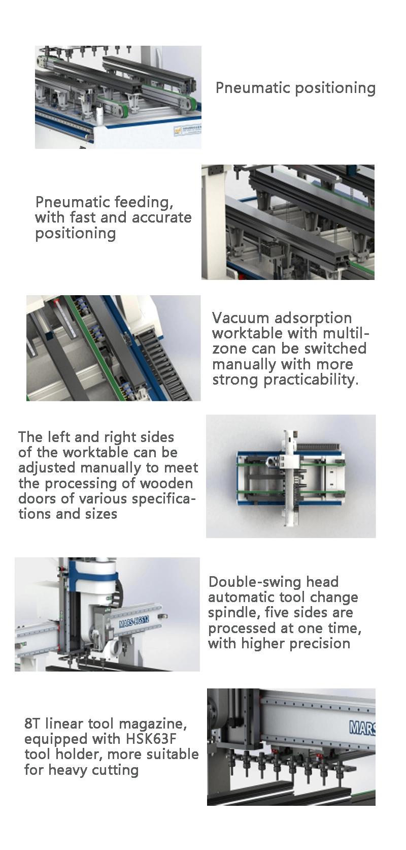 2021 New Design CNC Router Machine Five Axes Machinery for Wooden Door