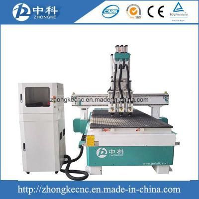Pneumatic Three Spindles Wood CNC Router Machine/Cabinet Door Making Machine