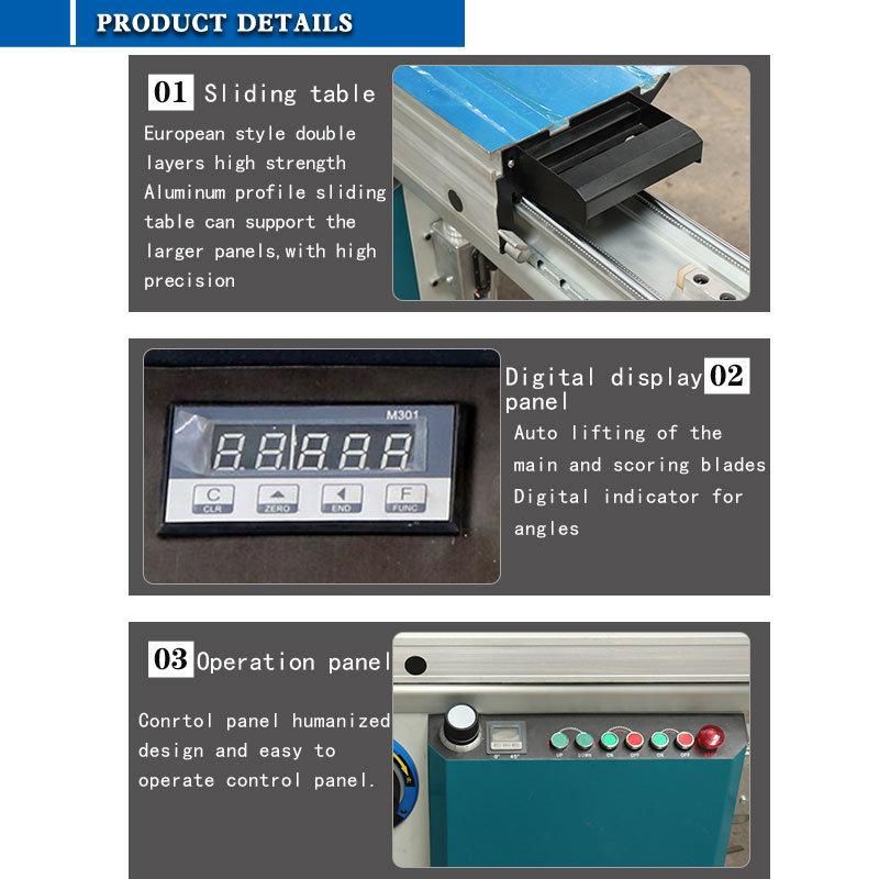 Woodworking High Precision Sliding Table Panel Saw for Furniture Making