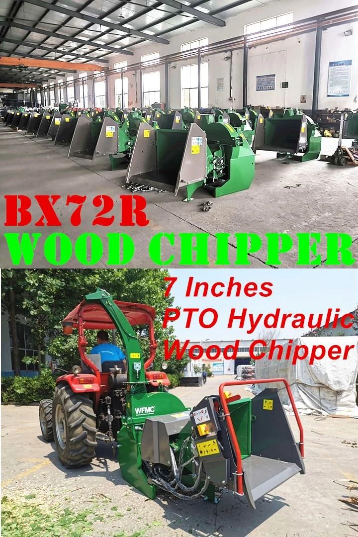 Hydraulic Feeding Cutting Machine CE Approved Bx72r Tractor Wood Chopper