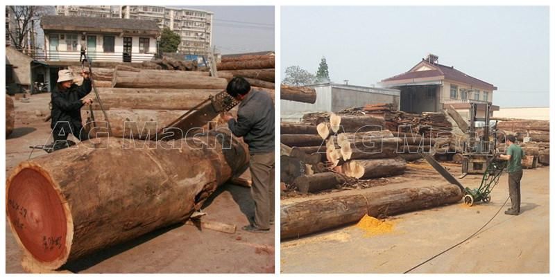 Electric Chain Sawmill Wood Log Cutting Slasher Machine