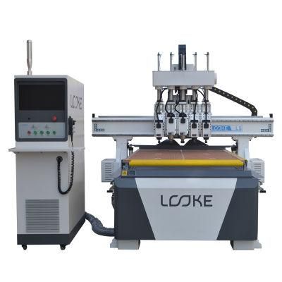 Pneumatic Multi Spindles CNC Router 1325 2030 2040 5 Heads Woodworking CNC Machine with Air Cooling Heavy Duty for Cabinet Door