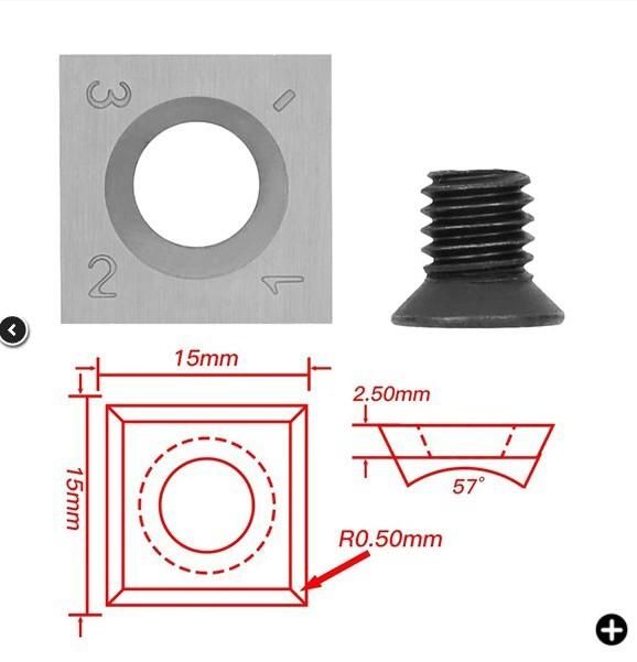 1 Set 10PCS Tungsten Carbide Insert and Screw for Hand-Held Woodworking Tool