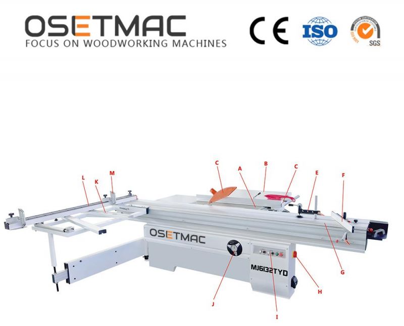 Osetmac Woodworking Machines High Precision Sliding Table Saw Panel Saw Circular Saw Mj6132tyd