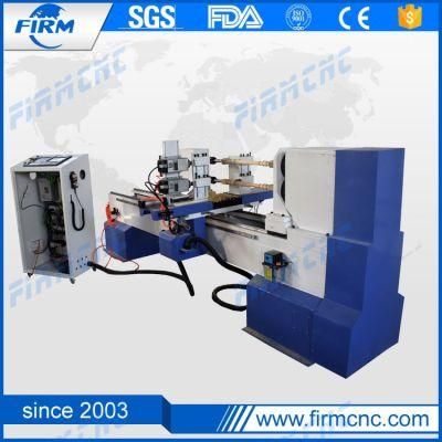 Jinan Factory Price Auto-Feeding CNC Wood Turning Lathe Machine with Two Spindles