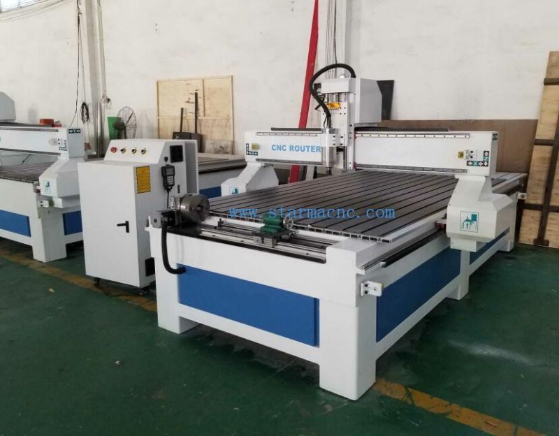 China Equipment 1325 3.2kw 4 Axis 3D Wood CNC Router Price with Ce