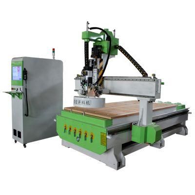 Wood Door Machining Center Automatic Tool Change Disc Woodworking Slotting Cutting Atc CNC Wood Cutting Machine