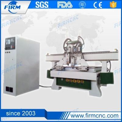 Automatic 4 Heads CNC Wood Carving Machine with Drilling Head for Furniture Design