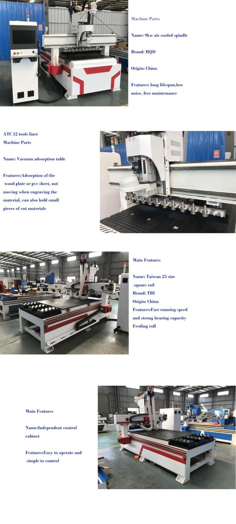 CNC Router Table 1300*2500mm and Atc Liner for 1325/Atc Wood CNC Router