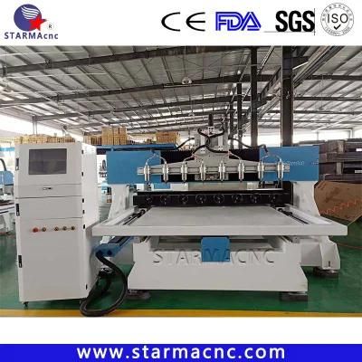 Multi Head Machine 2836 Wood CNC Router for Engraving The Cylinder Material