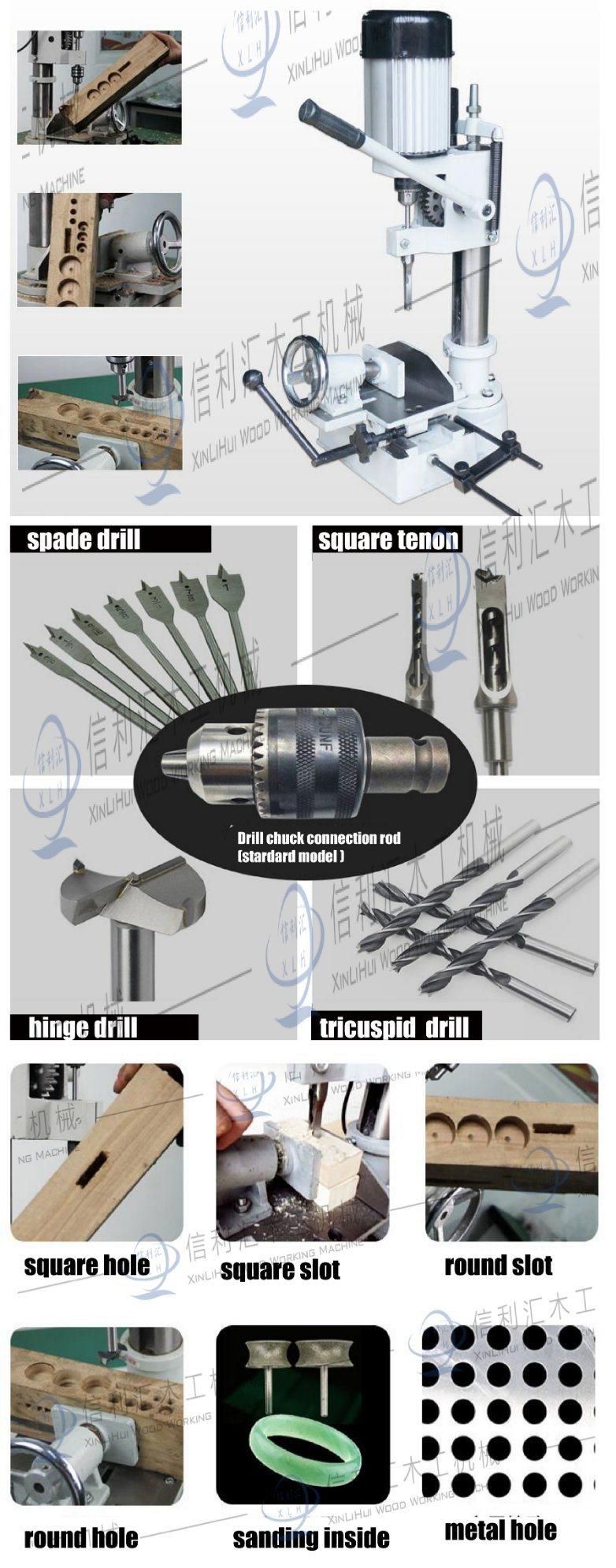 Mortising Machine for Various Types of Holes for Sharpener and Tool Shop Drilling Rig, Machinery Work Wood Industrial Workshop Hand Tools