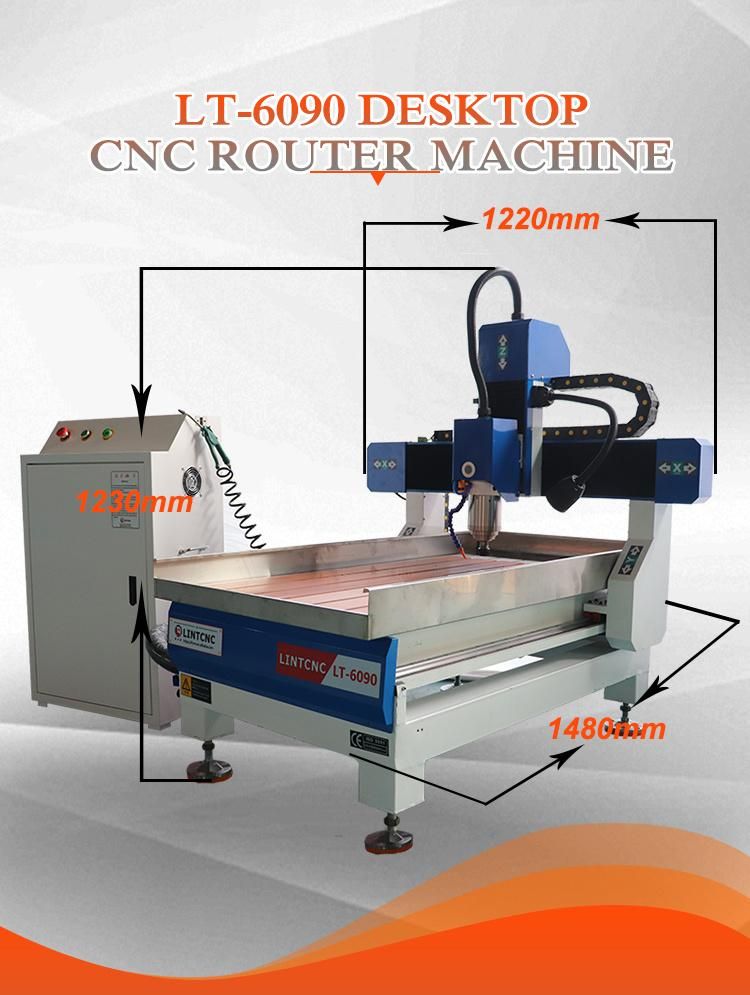 6090 1212 Milling Machine CNC Rotuer with 1.5kw Water Cooling Spindle Hiwin Square Rail, Nc Studio, Desktop for PCB Drilling