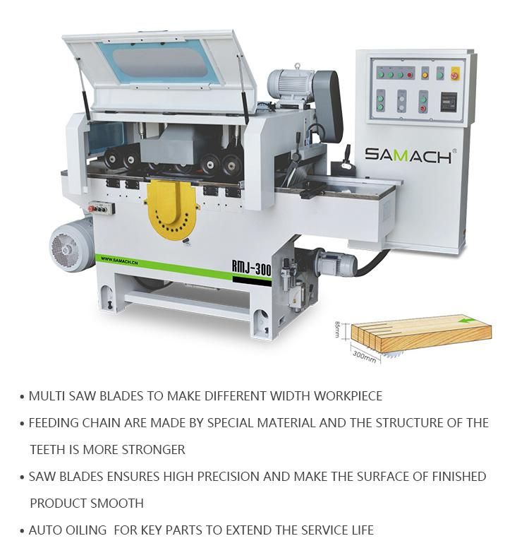 Solid Wood Automatic Bottom Shaft Multi Rip Saw