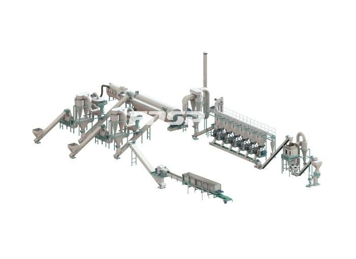 5-7 T/H Wood Logs Pellet Production Line for Sale