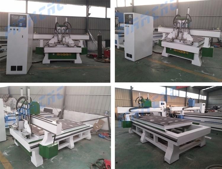 Pneumatic 4 Heads Automatic Wood Carving CNC Machine 3 Axis CNC Router for Furniture