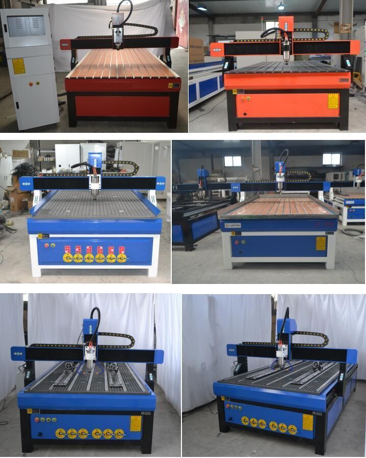 CNC Plastic Cutting Machine CNC Router 2400*1200mm 3 Axis with Round Guide Rail
