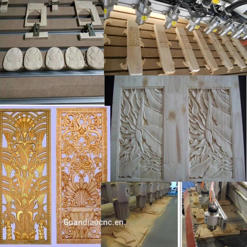 China 3D Wood Relief CNC Router Price Multi-Head CNC Carving Cutting Engraving Machine