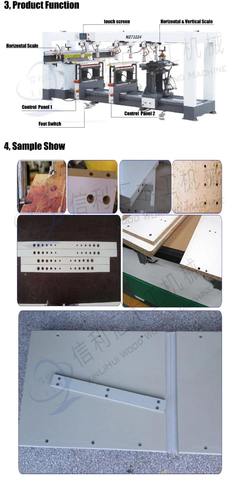 Multi Heads Four/ Six/ Eight Rows/ Randed / Line Wood Drilling / Boring Machine CNC Router Woodworking CNC Machine Construction Equipment & Tools